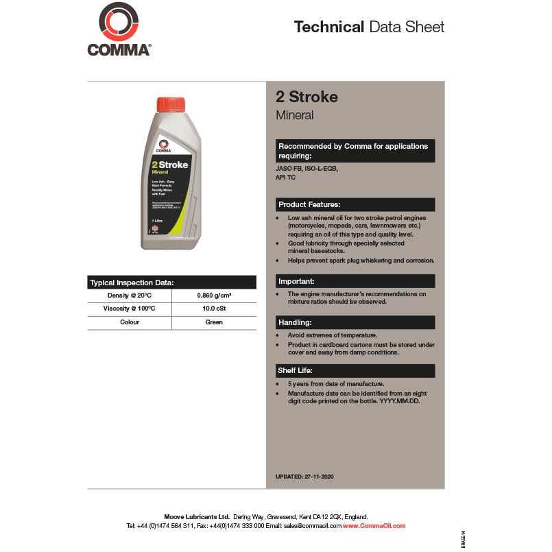 Масло двухтактное COMMA TWO STROKE OIL 1 л - фото 2