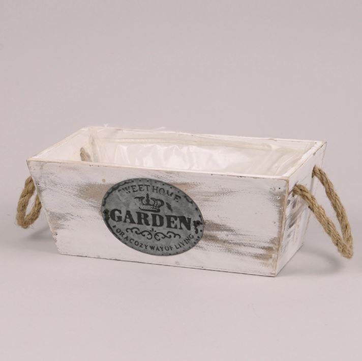 Кашпо деревянное прямоугольное с ручками Garden (45866)