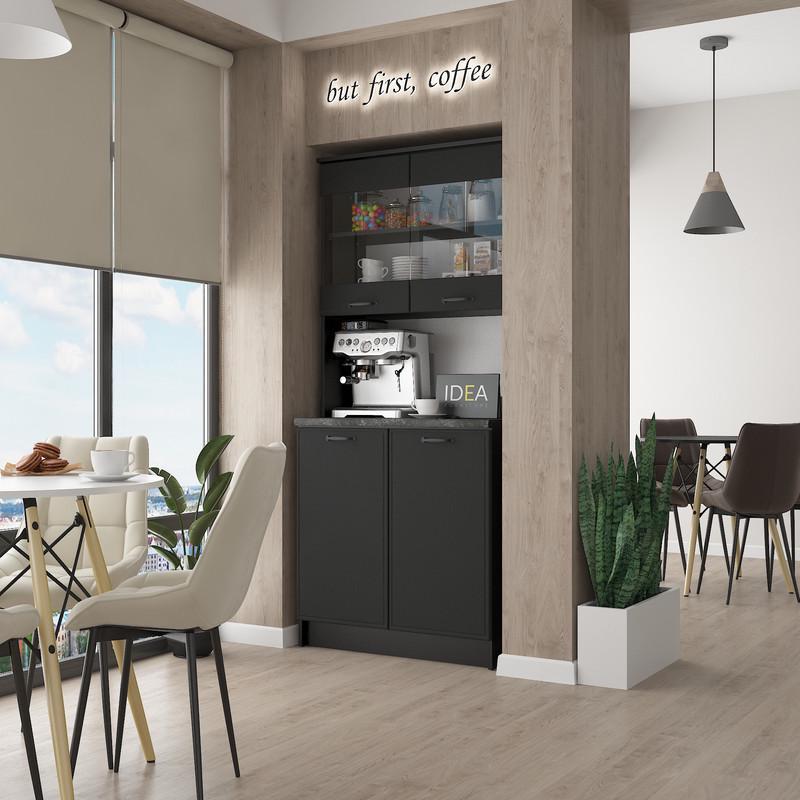 Готовий буфет кухонний Idea К-91.3 80 см Чорний (33543404)