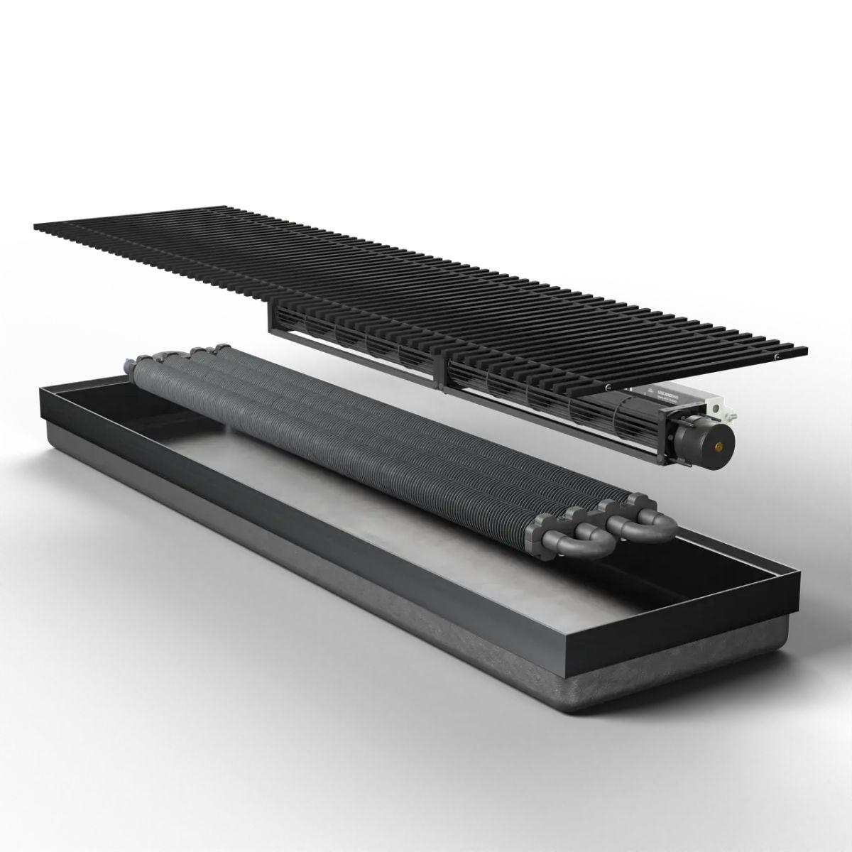 Конвектор внутрипольный Teplowatt Turbo 50х26,5 дренаж Черный (3624)