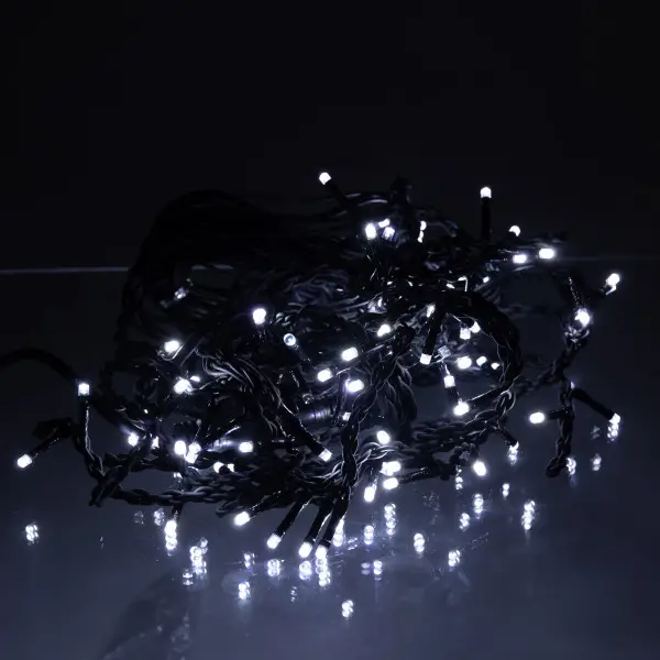 Гирлянда сетевая Бахрома уличная 6 м 105 LED диодов эффект каскада черный провод цвет света Белый (6МBW)