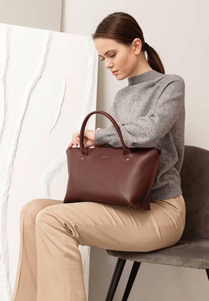 Жіноча сумка шкіряна Midi Бордовий (A-026445)