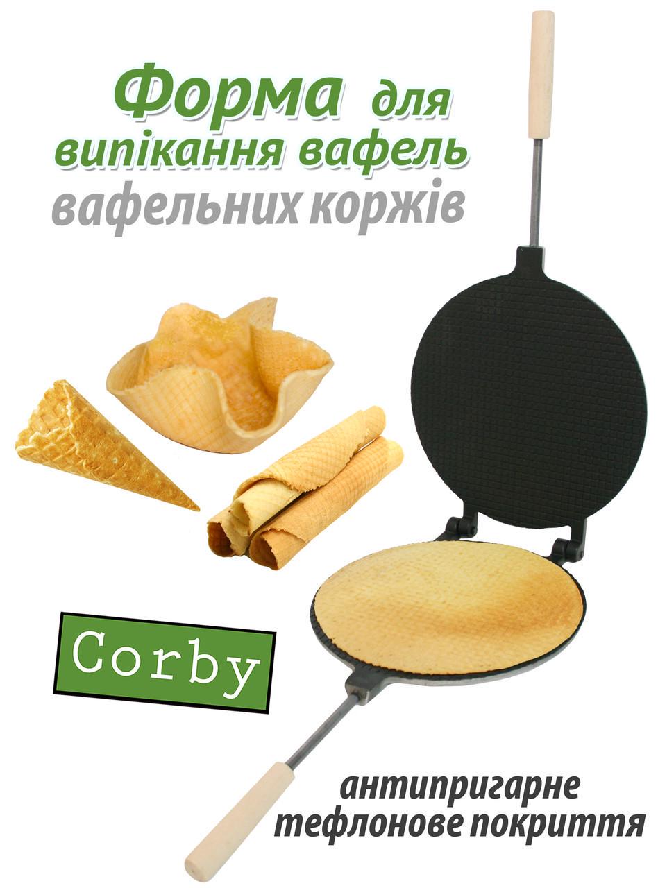 Вафельниця кругла для вафельних трубочок з антипригарним тефлоновим покриттям (20321) - фото 2