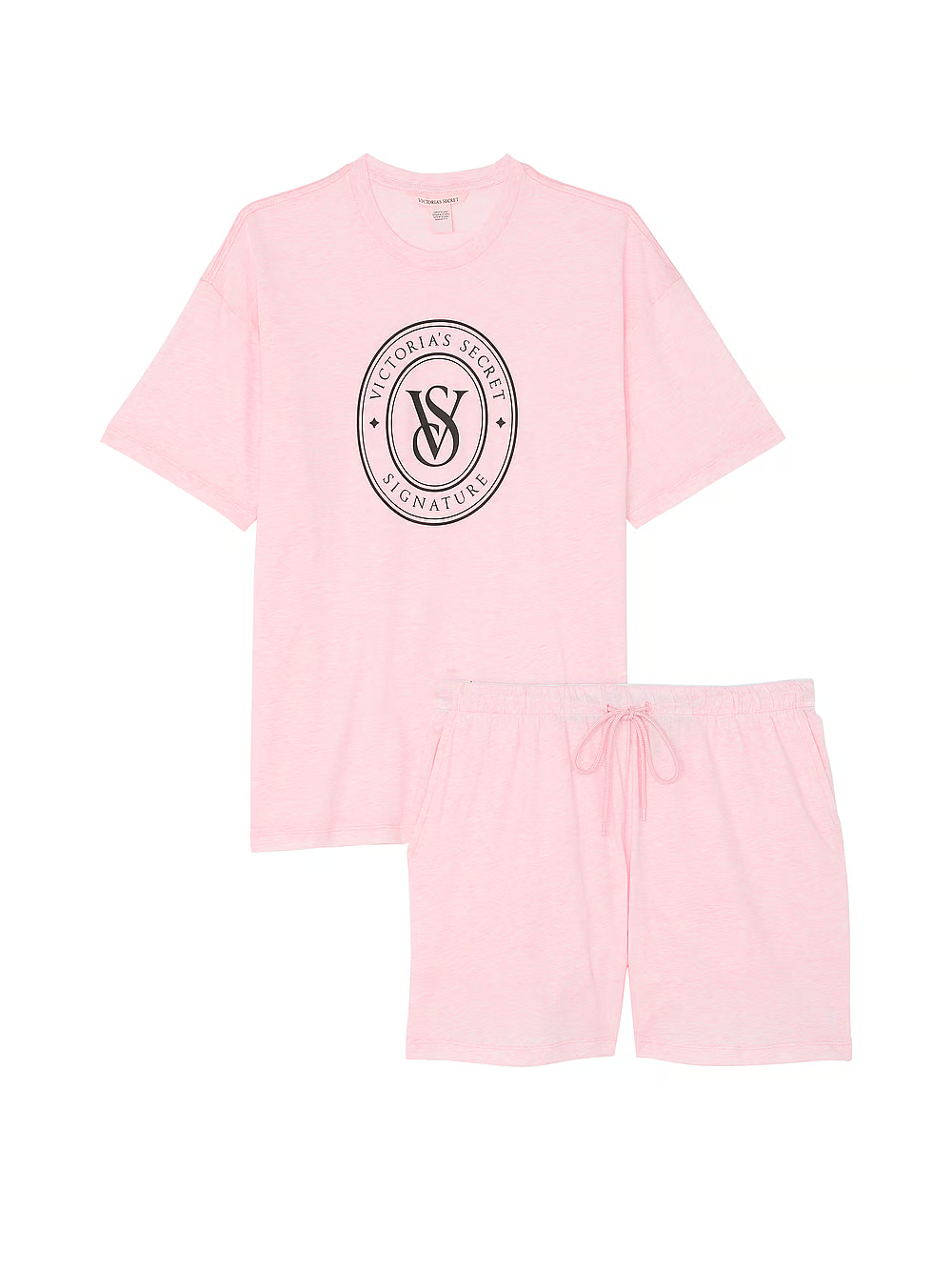 Піжама жіноча Victoria's Secret 100% Cotton Short Pajama Set бавовняна L Рожевий (21766669) - фото 3