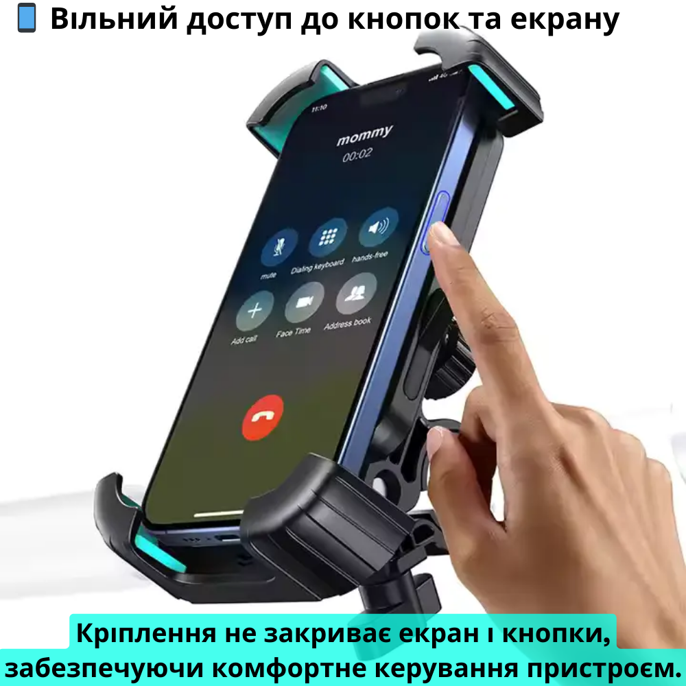 Тримач для телефона в машину Usams на кермо 4,5-6,7" Чорний (ZJ078) - фото 4 Тримач для телефона в машину Usams на кермо 4,5-6,7" Чорний (ZJ078) - фото 4