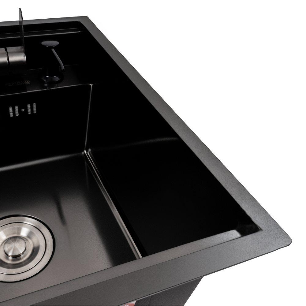 Мойка кухонная PVD Platinum Handmade CM 40х50 скрытая Черный - фото 3