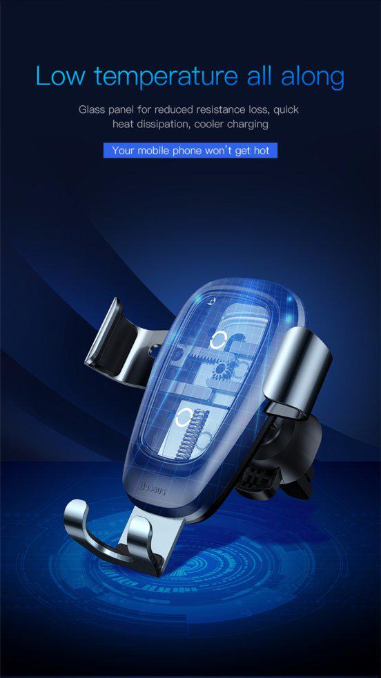 Автомобильное зарядное устройство Baseus WXYL-B0A Metal Wireless Charger Gravity Car Mount Black (WXYL-B0A) - фото 8 Автомобильное зарядное устройство Baseus WXYL-B0A Metal Wireless Charger Gravity Car Mount Black (WXYL-B0A) - фото 8