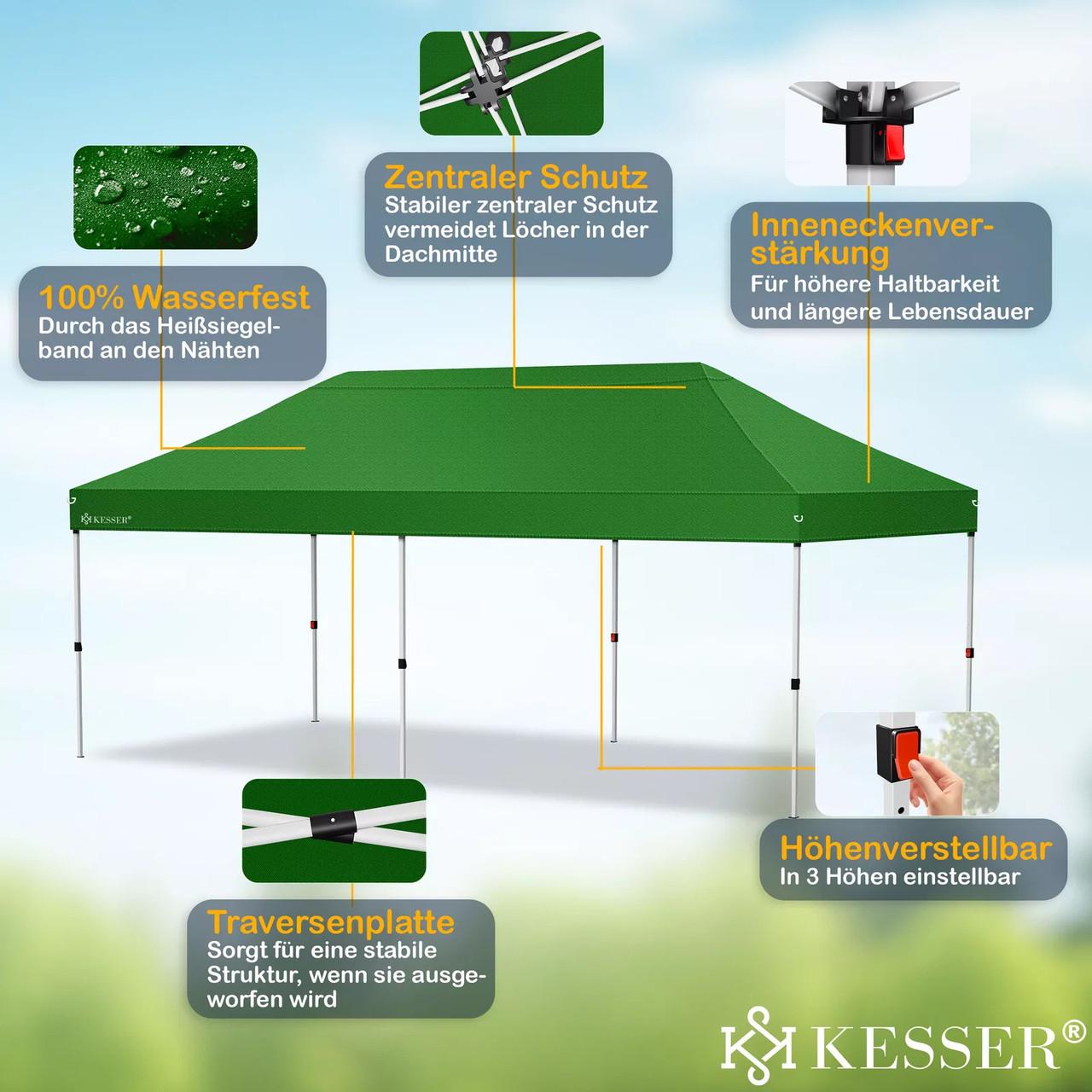 Павільйон садовий KESSER 6x3 м UV50+ Зелений - фото 3 Павільйон садовий KESSER 6x3 м UV50+ Зелений - фото 3