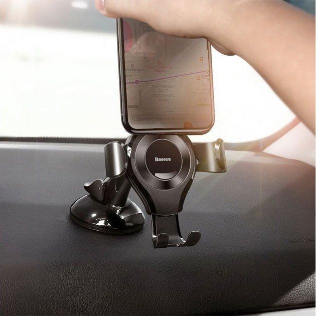 Держатель для телефона Baseus Osculum Type Gravity Car Mount Черный - фото 7