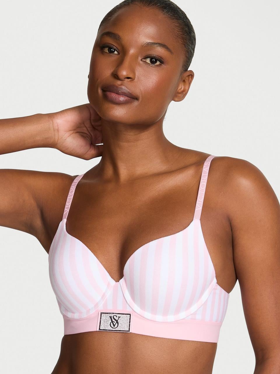 Бюстгальтер Victoria's Secret Perfect Shape Shine Patch Push-Up 75C Розовый (26678445722)