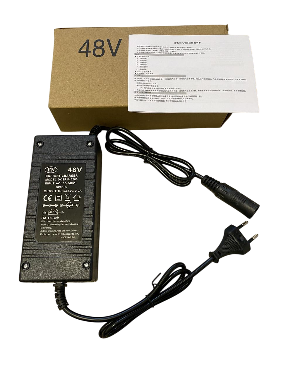 Зарядное устройство Li-ion 48V/54.6V/2 A для электросамокатов с индикацией и 3-pin разъемом EK-77 (2545016751)