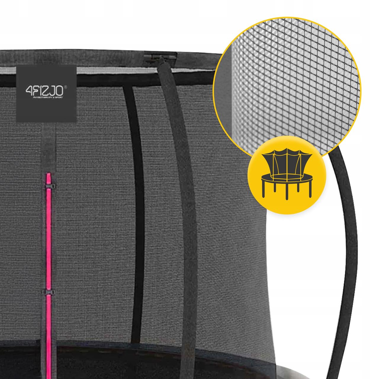 Батут с внутренней сеткой 4fizjo PRO 8FT 252 см Black/Pink (P-5907739314550) - фото 8