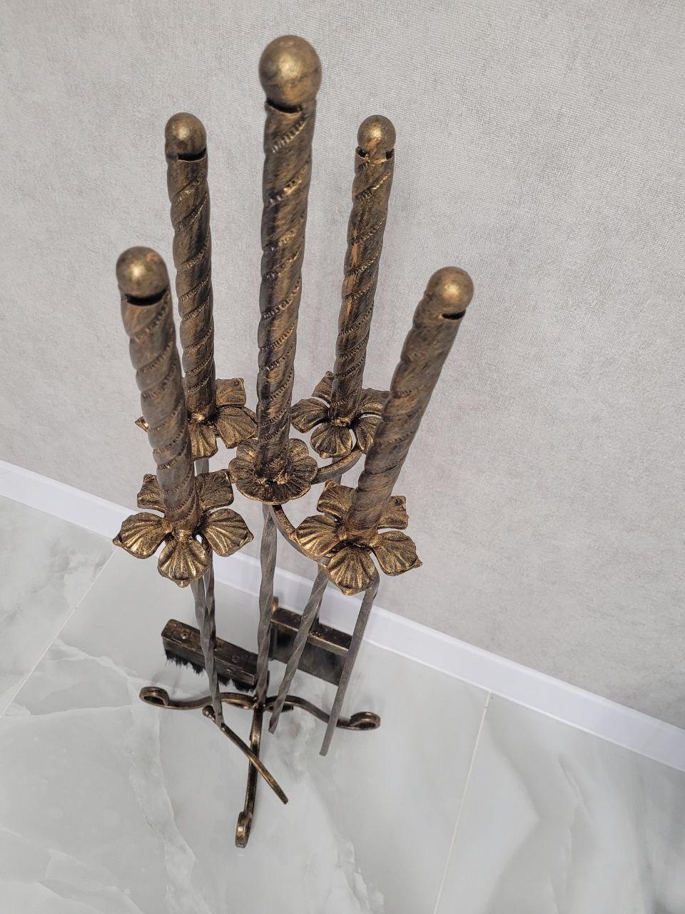 Набір камінний кований 4 елементи Золотий (29614552) - фото 5 Набір камінний кований 4 елементи Золотий (29614552) - фото 5