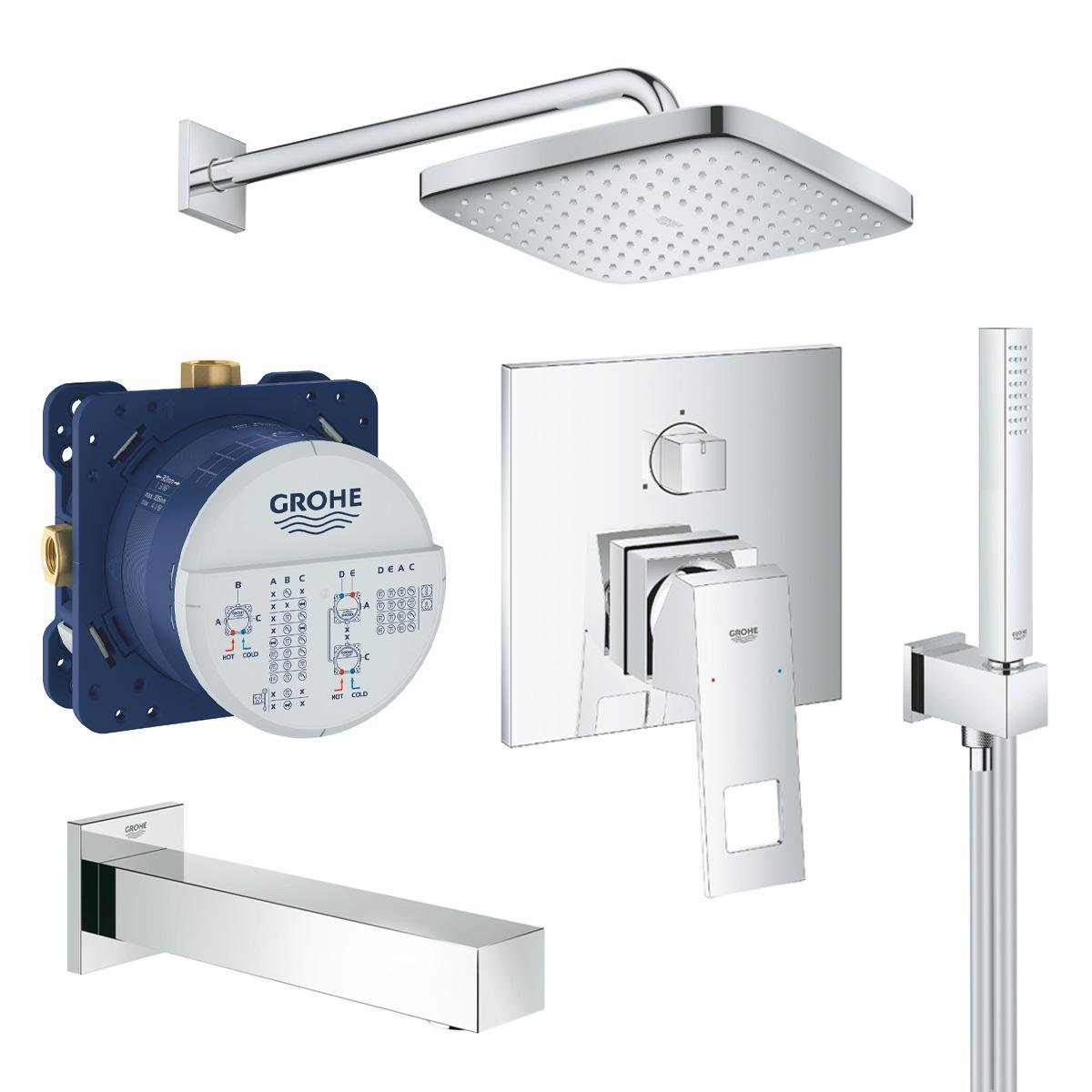 Душевая система скрытого типа Grohe Eurocube UA26417SC2 с верхним душем Хром (237201)