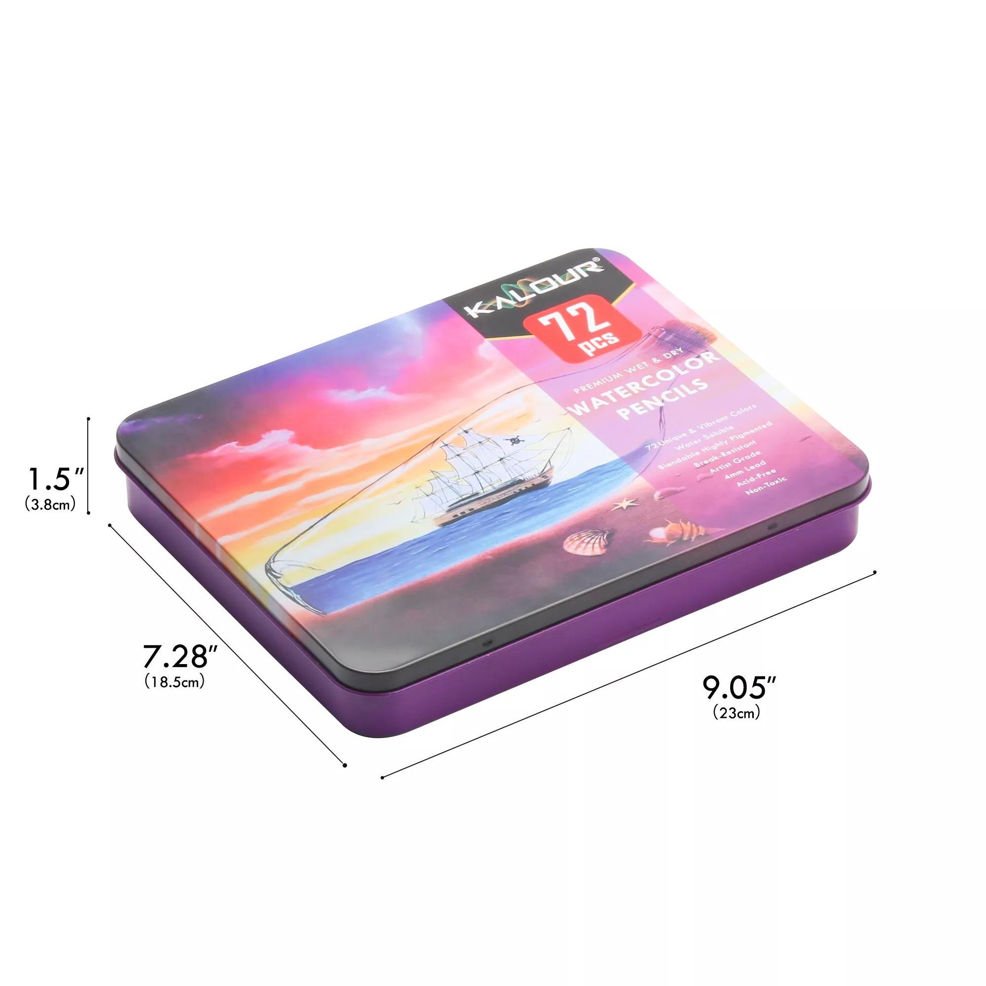 Набір акварельних олівців KALOUR 72 кольори в металевому пеналі (1556) - фото 7 Набір акварельних олівців KALOUR 72 кольори в металевому пеналі (1556) - фото 7