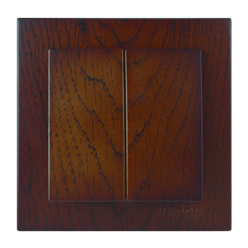 Вимикач двоклавішний Nilson Touran Горіх (27549083)