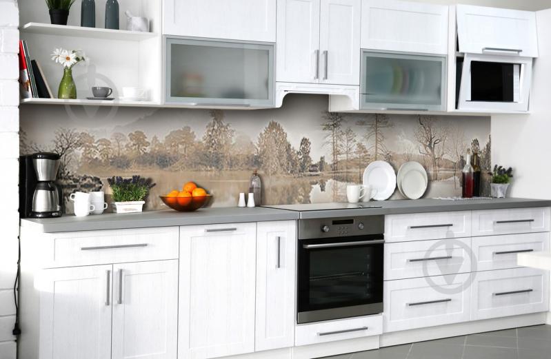 Наклейка виниловая кухонный фартук Zatarga "Дождливый пейзаж" 600х2500 мм Наклейка виниловая кухонный фартук Zatarga "Дождливый пейзаж" 600х2500 мм