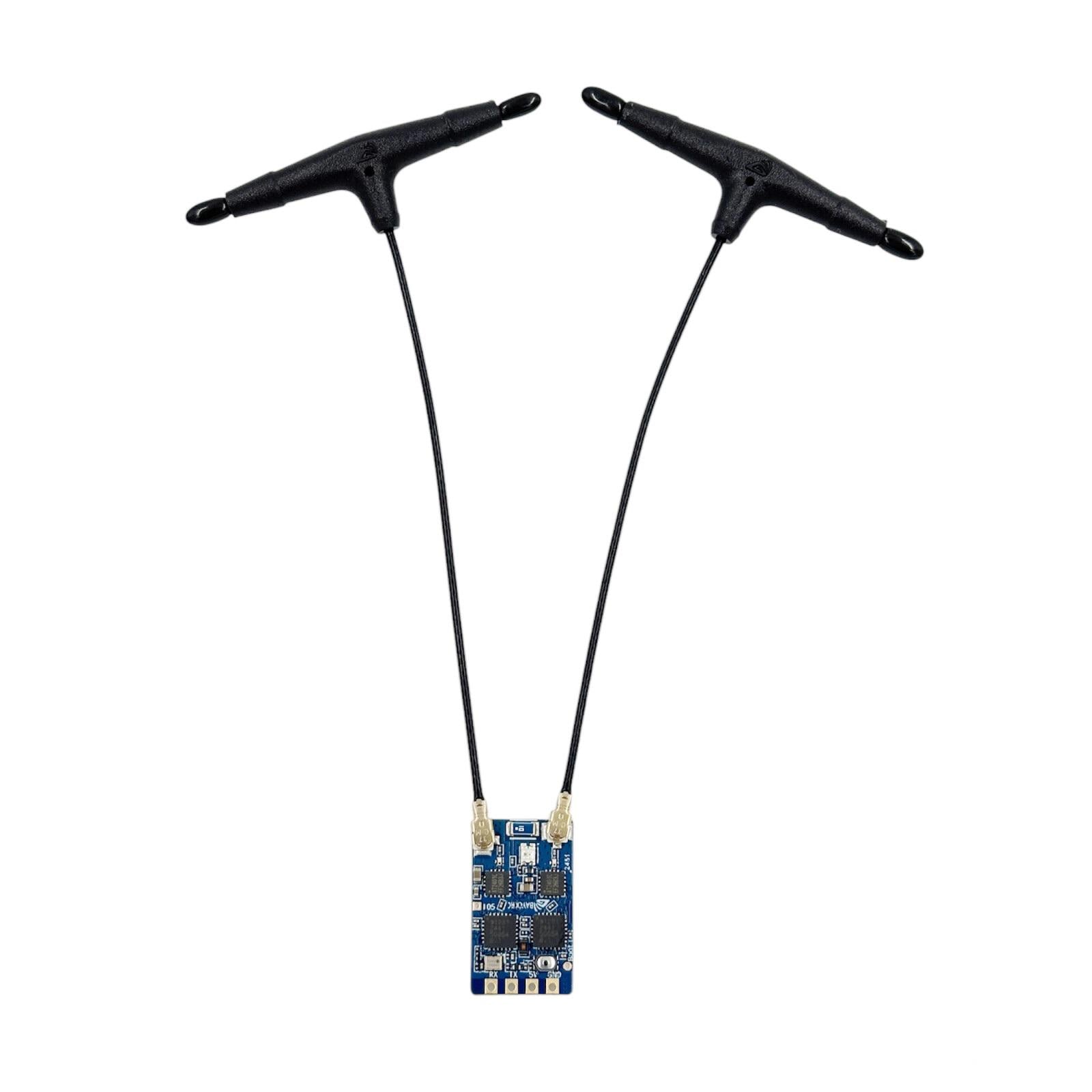 Приемник управления ELRS 2.4GHz BAYCK Dual Core Receiver SX1281+ESP32 PICO+TCXO и T-антенны 2x90 (00-00028526)