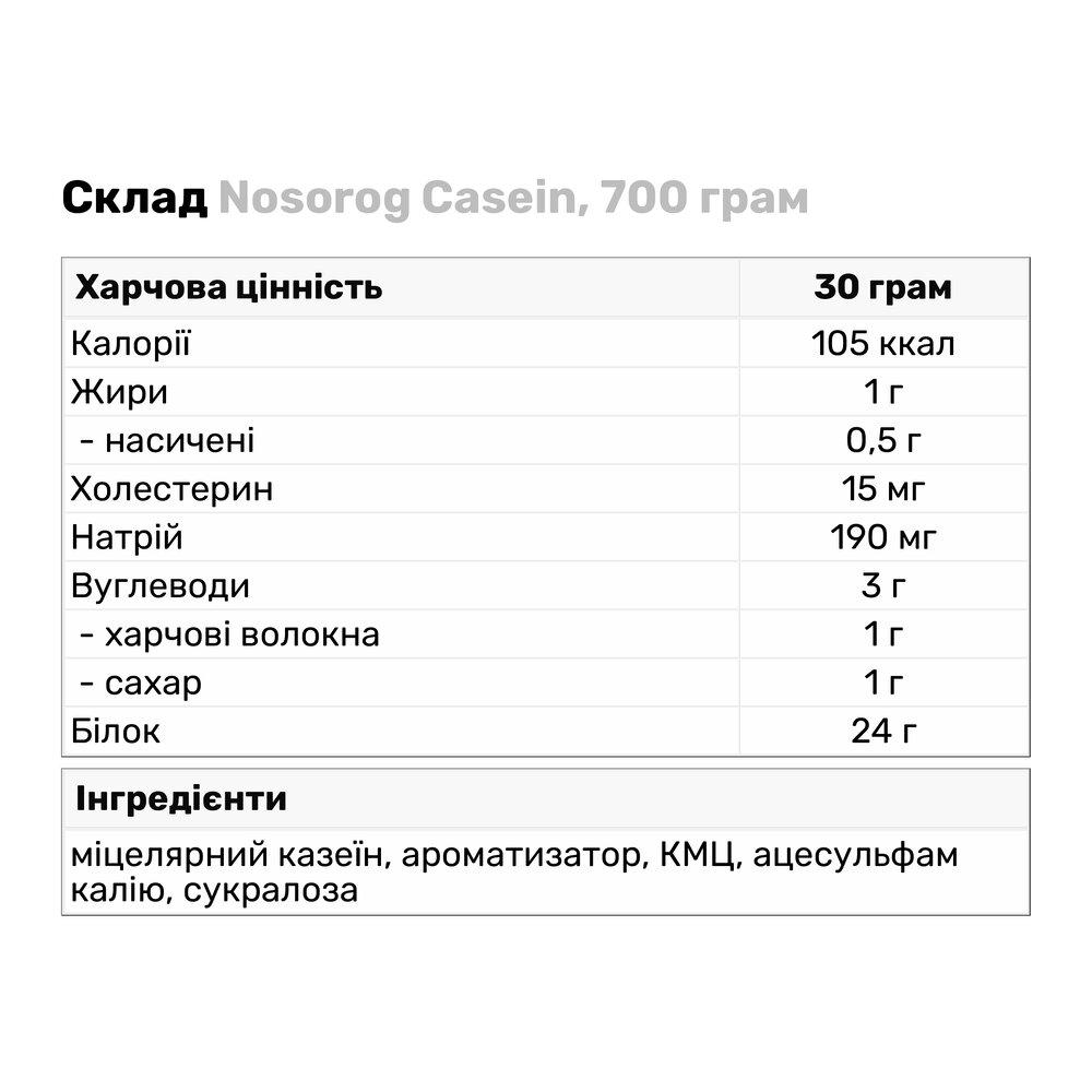 Протеїн Nosorog Casein 700 г Ваніль (8318V12935) - фото 3