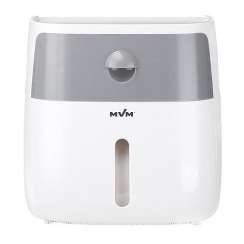 Держатель для туалетной бумаги MVM BP-16 white/gray с крышкой Серый (211142)