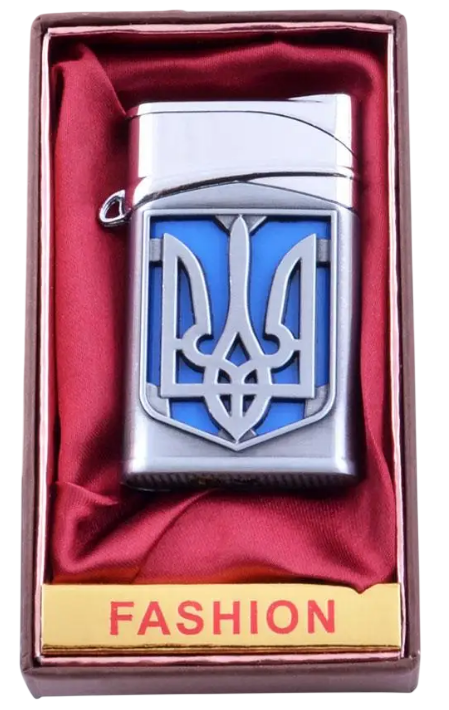 Зажигалка газовая "Україна" Oud в подарочной коробке Серебристый (32162110)