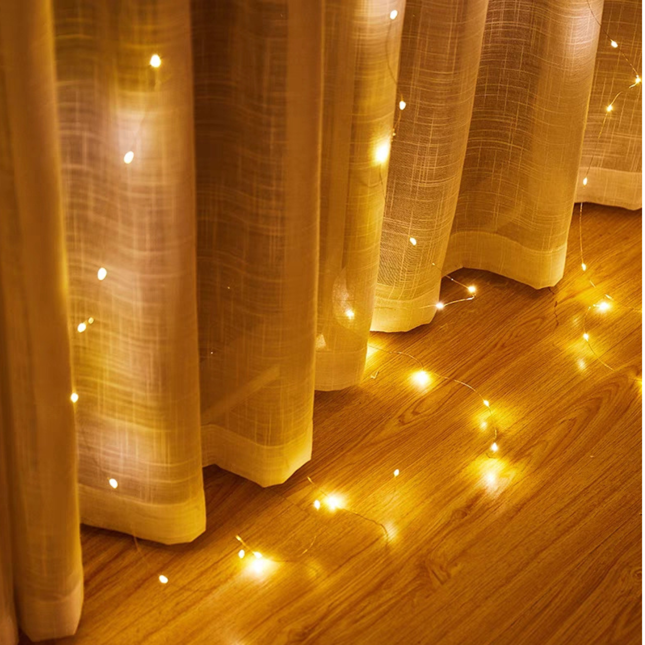 Гірлянда штора з гачками 3x3 м 300 LED з пультом USB Теплий - фото 2 Гірлянда штора з гачками 3x3 м 300 LED з пультом USB Теплий - фото 2
