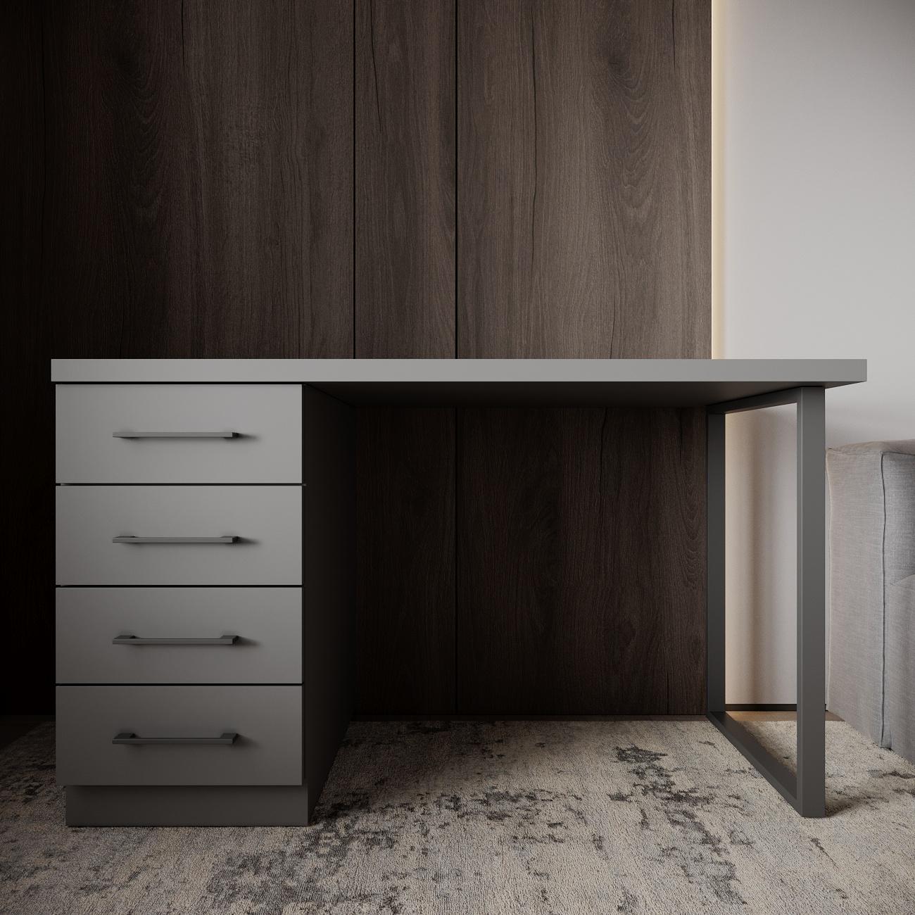 Комп'ютерний стіл Mebellini Торонто лофт 1200x600x770 мм Антрацит (арт.SKEP1000-195)