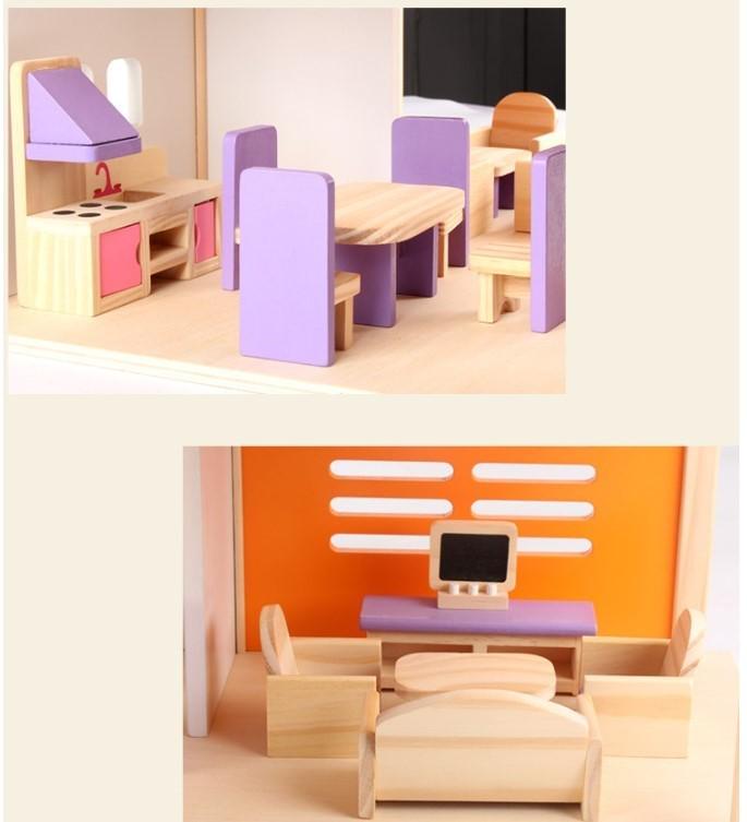 Двухэтажный деревянный детский домик с мебелью Fortune idea - фото 9 Двухэтажный деревянный детский домик с мебелью Fortune idea - фото 9