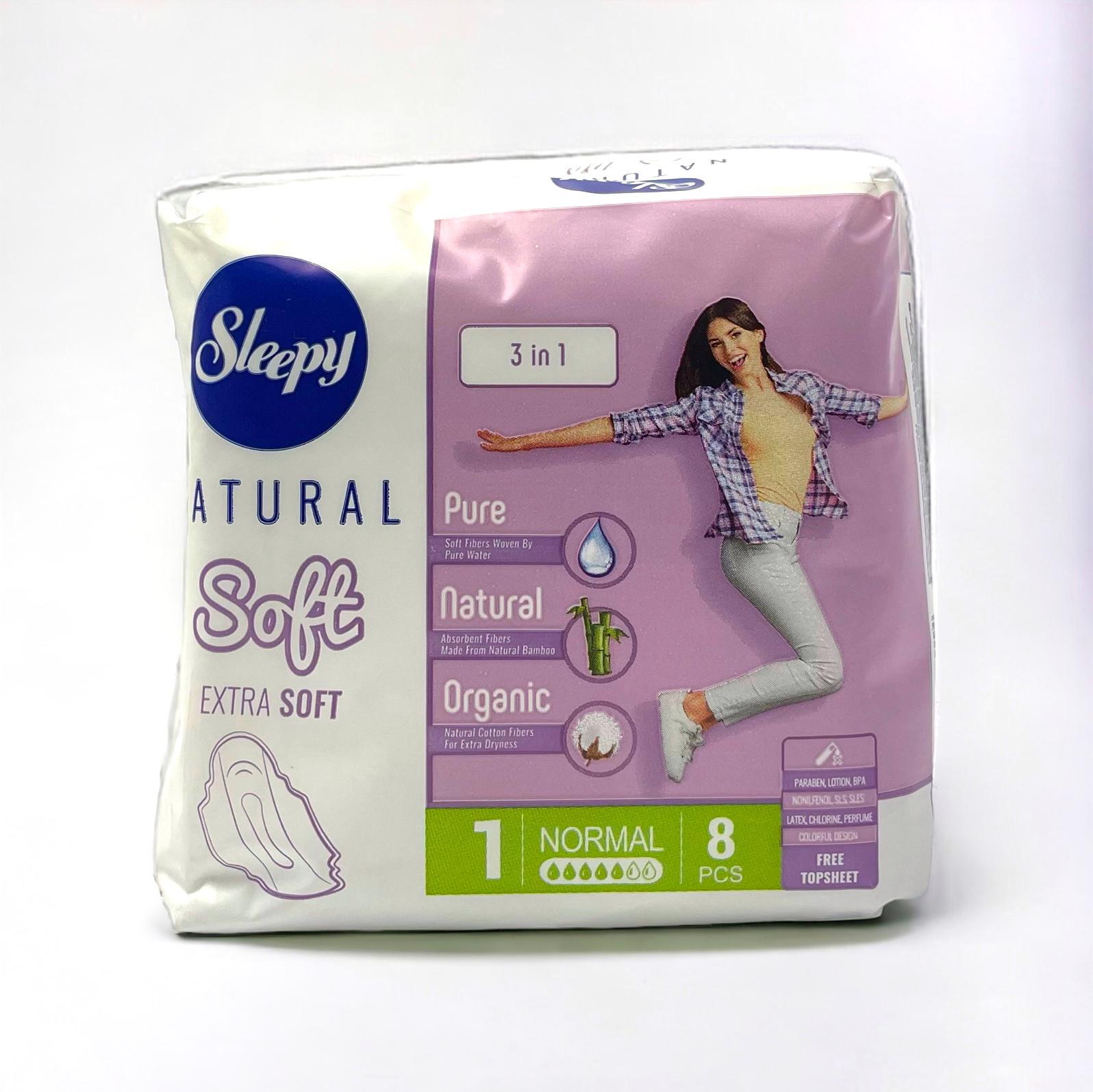 Прокладки Sleepy natural soft №1 normal нормал 5 капель 8 шт.