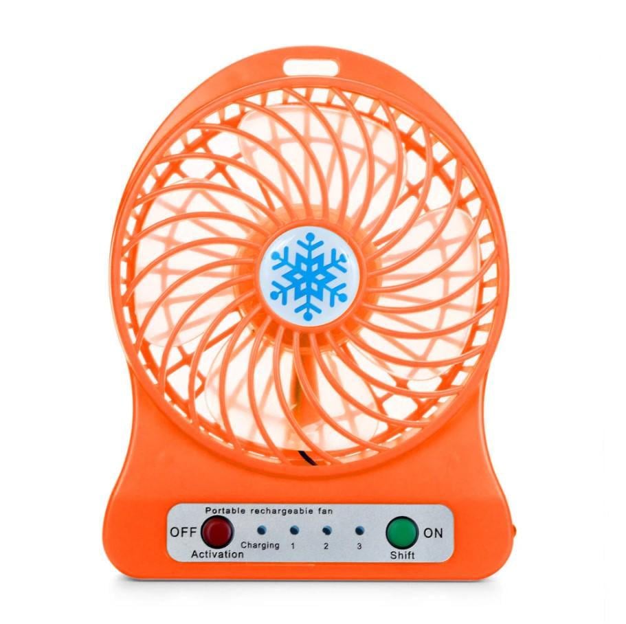 Вентилятор портативный Mini Fan с аккумулятором настольный Оранжевый