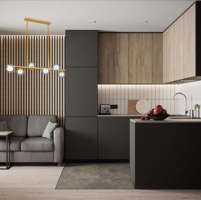 Люстра довга на 6 ламп з подвійними кулями Золотий (61-J2023-6 BRONZE+CLWH) - фото 3 Люстра довга на 6 ламп з подвійними кулями Золотий (61-J2023-6 BRONZE+CLWH) - фото 3