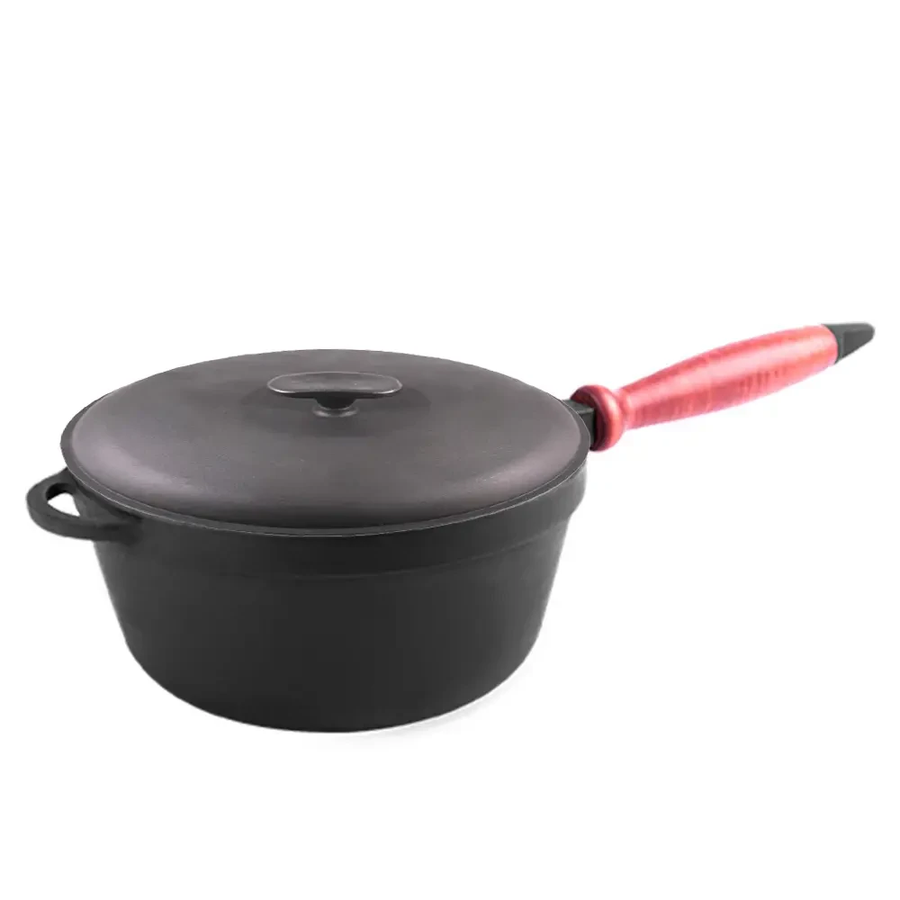 Каструля Ситон 2 л чавунна з кришкою та дерев`яною ручкою - фото 3 Каструля Ситон 2 л чавунна з кришкою та дерев`яною ручкою - фото 3