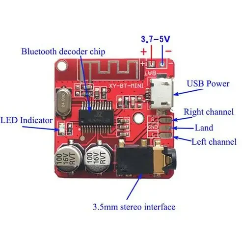 Модуль стерео аудио Bluetooth 4.1 HW-BT mini - фото 4 Модуль стерео аудио Bluetooth 4.1 HW-BT mini - фото 4