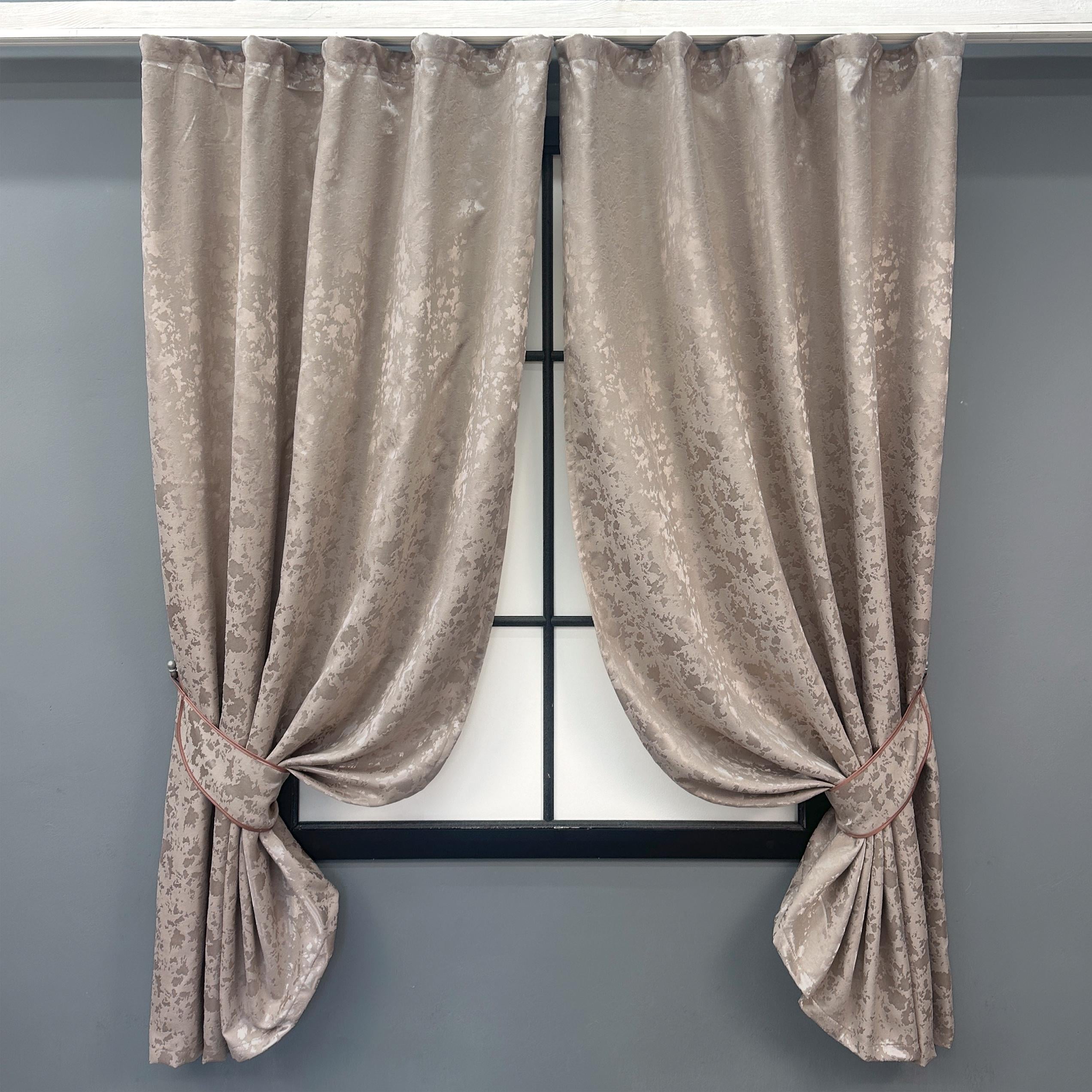 Комплект коротких штор VR-Textil Лен мрамор Pavliani VО №1715ш 130х170 см 2 шт. Светло-пудровый (35-0341)