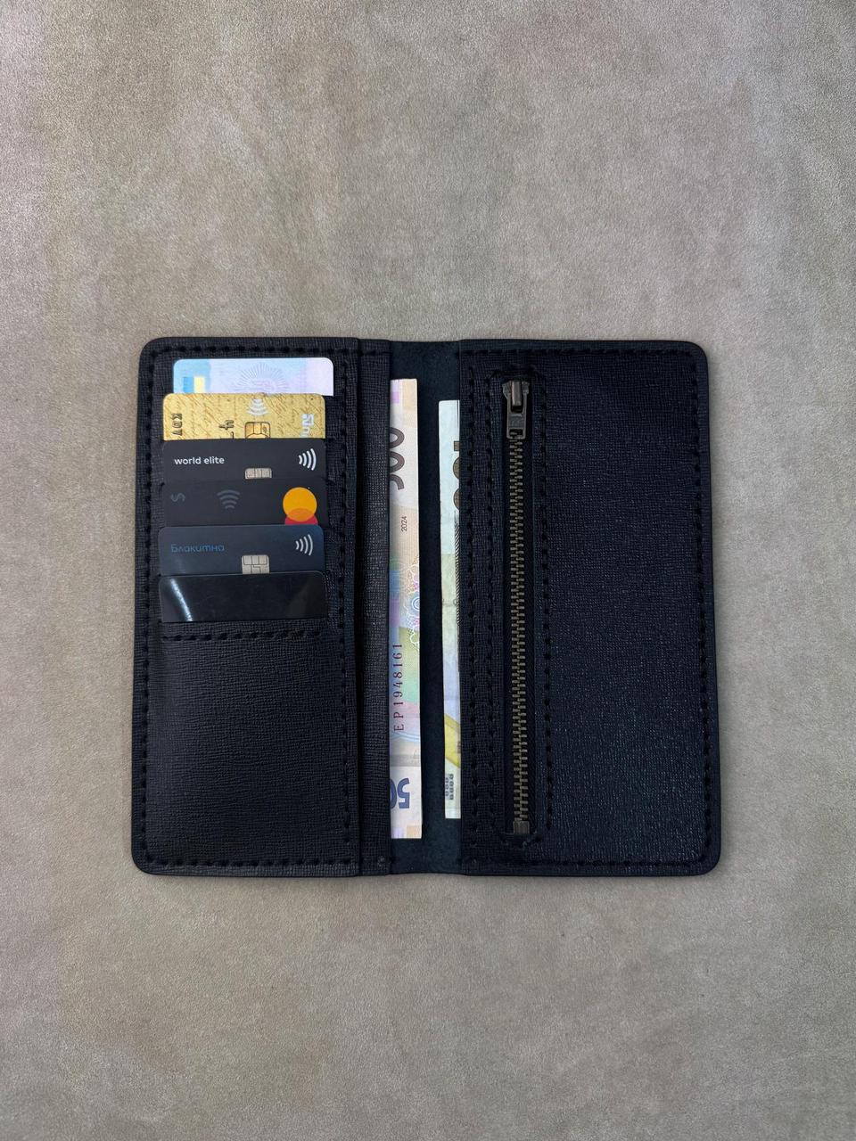 Портмоне чоловіче ручна робота з натуральної шкіри Saffiano Чорний (2664160043) - фото 4 Портмоне чоловіче ручна робота з натуральної шкіри Saffiano Чорний (2664160043) - фото 4