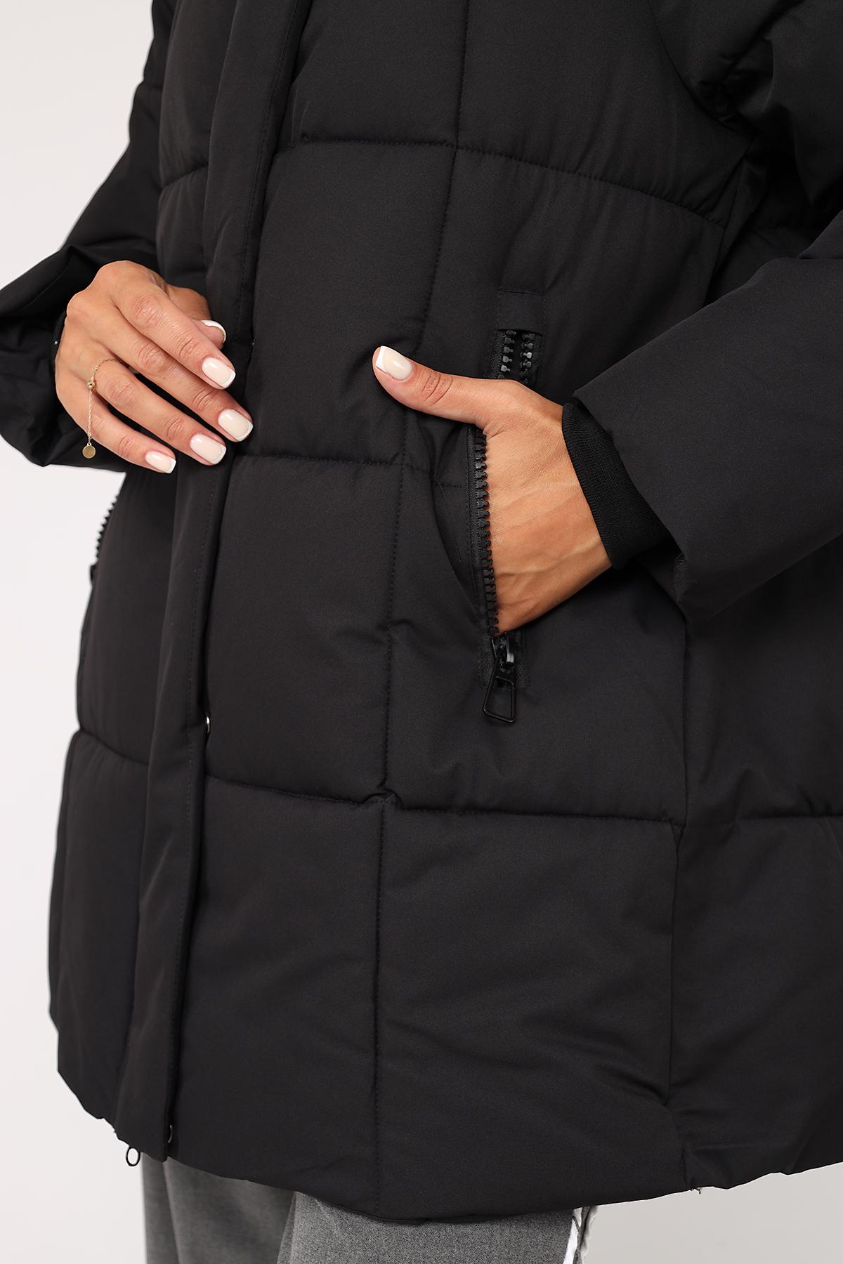 Куртка женская зимняя ЦБ-00277866 р. 54 Черный (29079983) - фото 6