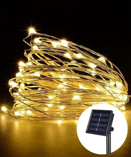 Гирлянда Роса на солнечной батарее 300 LED 30 м Теплый белый (FFJ00138)