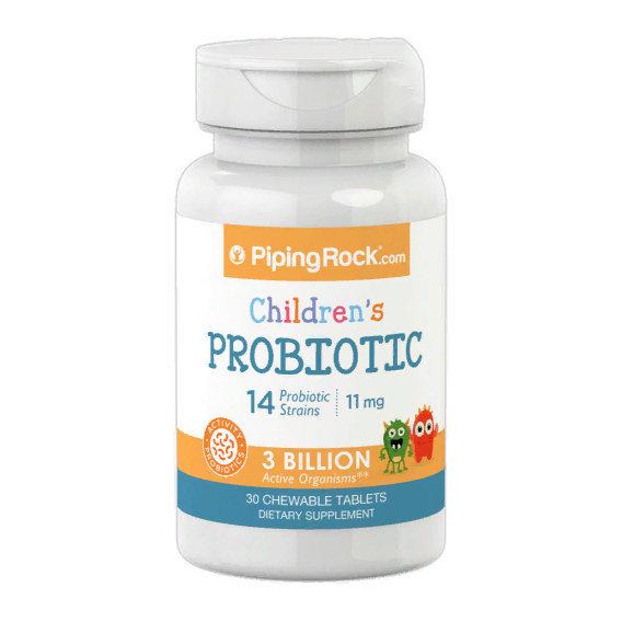 Пробиотик Piping Rock Children's Probiotic 14 Probiotic Strains 3 Billion Organism 30 Chewable Tabs