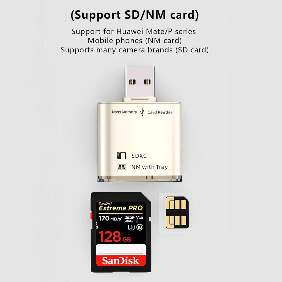 Кардридер для NM nano memory card з лотком + SDXC card - фото 3