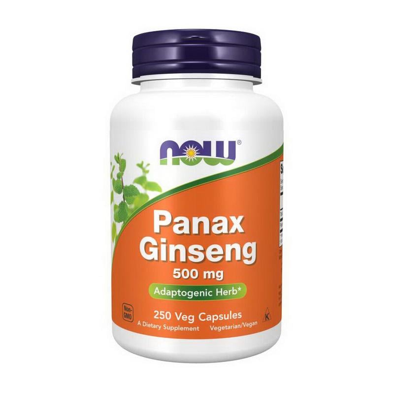 Корень женьшеня г NOW Panax Ginseng 500 mg 250 вер. капс.