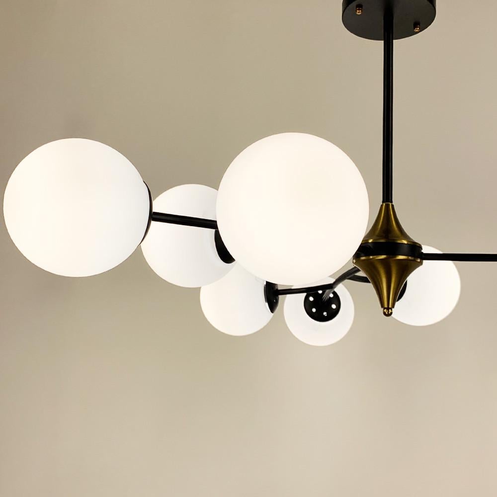 Люстра із поворотними гілочками на 9 білих плафонів Ø 150 см Чорний (K 21/9 BK+WT) - фото 4 Люстра із поворотними гілочками на 9 білих плафонів Ø 150 см Чорний (K 21/9 BK+WT) - фото 4