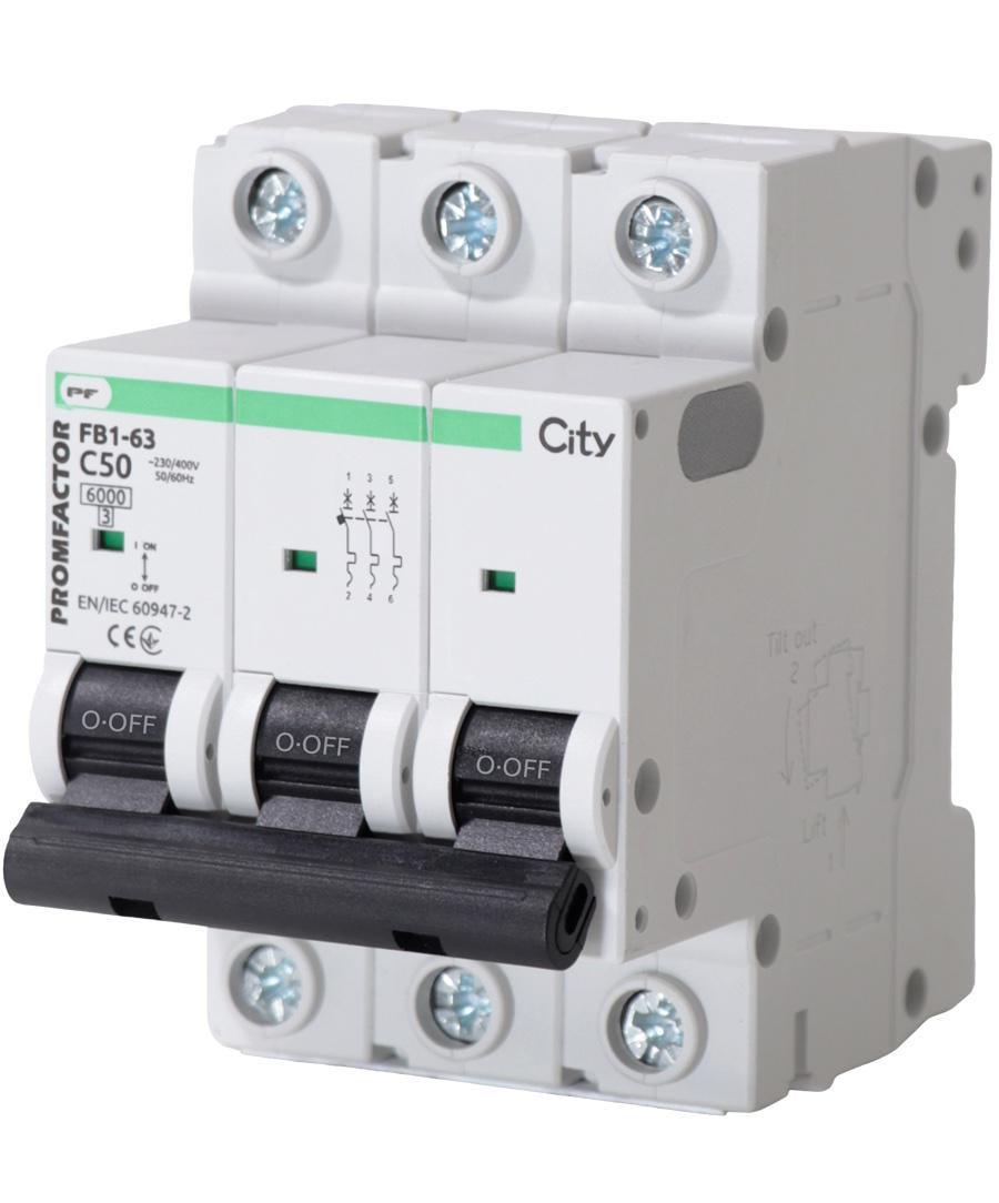 Автоматический выключатель PROMFACTOR CITY 3P C 50A 6 кА (28680694)