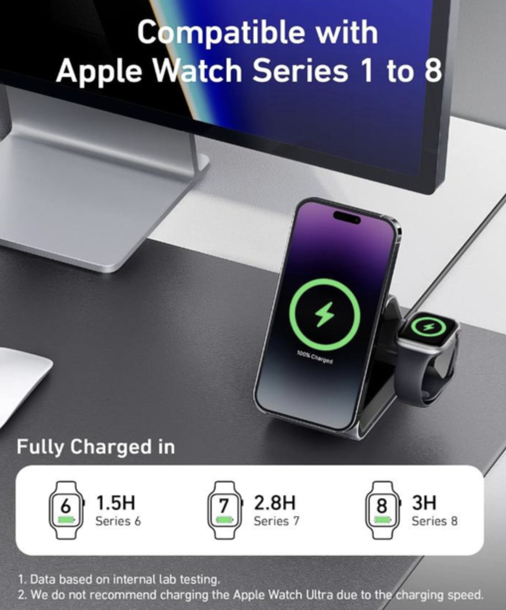 Зарядний пристрій Anker 737 MagGo Charger 3in1 Station з 15W Max Fast Charge з блоком живлення - фото 7 Зарядний пристрій Anker 737 MagGo Charger 3in1 Station з 15W Max Fast Charge з блоком живлення - фото 7