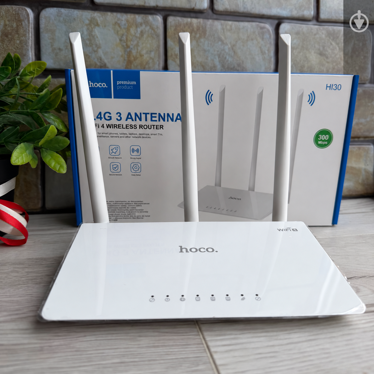 Wi-Fi роутер Hoco HI30 2,4 гГц 300 Мбит/с 1 WAN + 3 LAN для дома и офиса (37791347)
