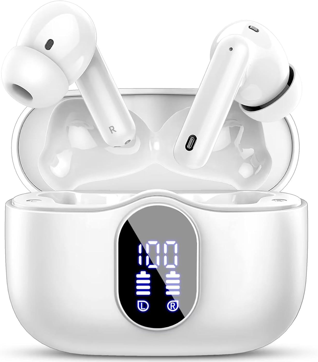 Наушники беспроводные Drsaec J55 Bluetooth 5.3 со временем воспроизведения 56 часов Белый (2671968947)