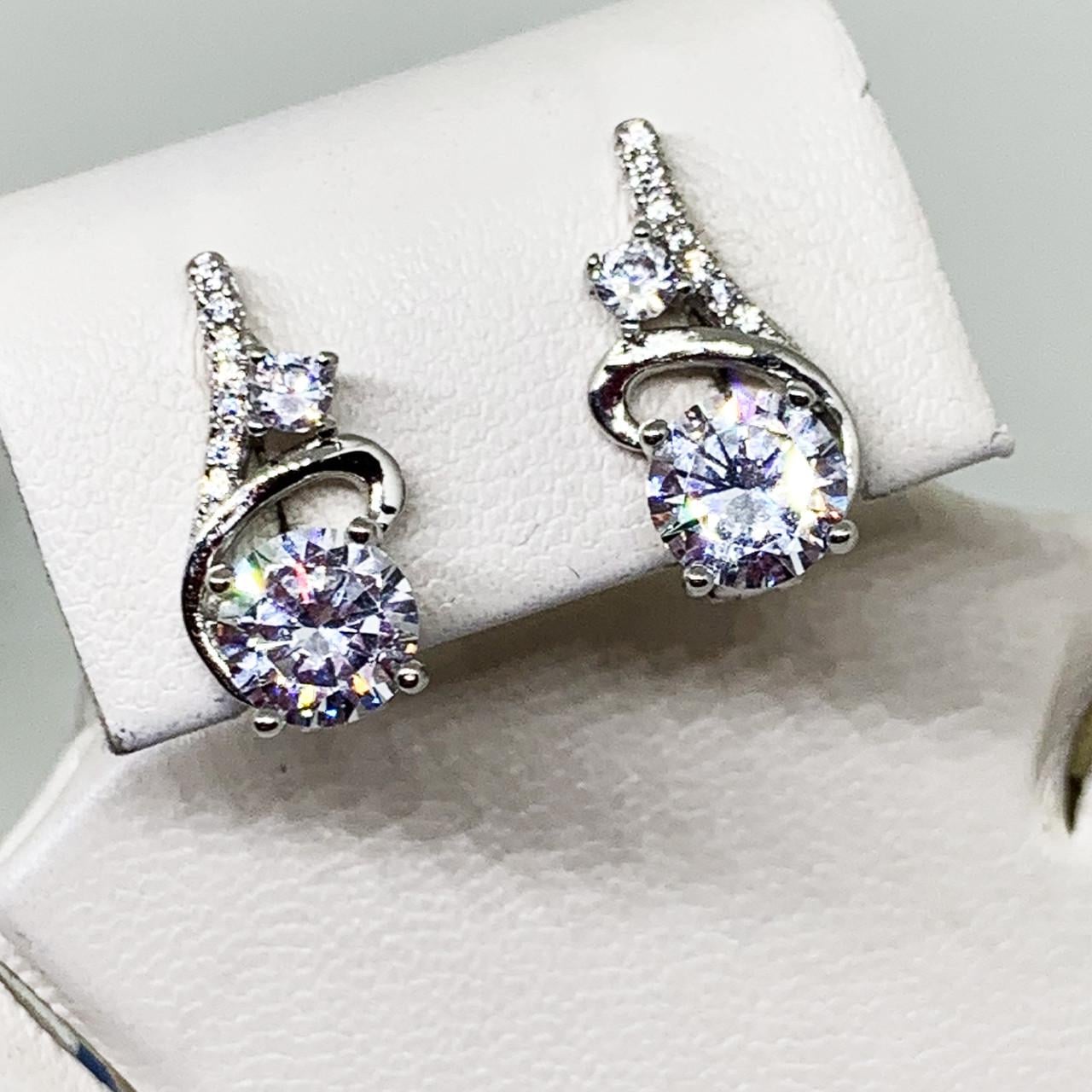 Серьги серебряные с кубическим цирконием 4,85 г (1655820431)