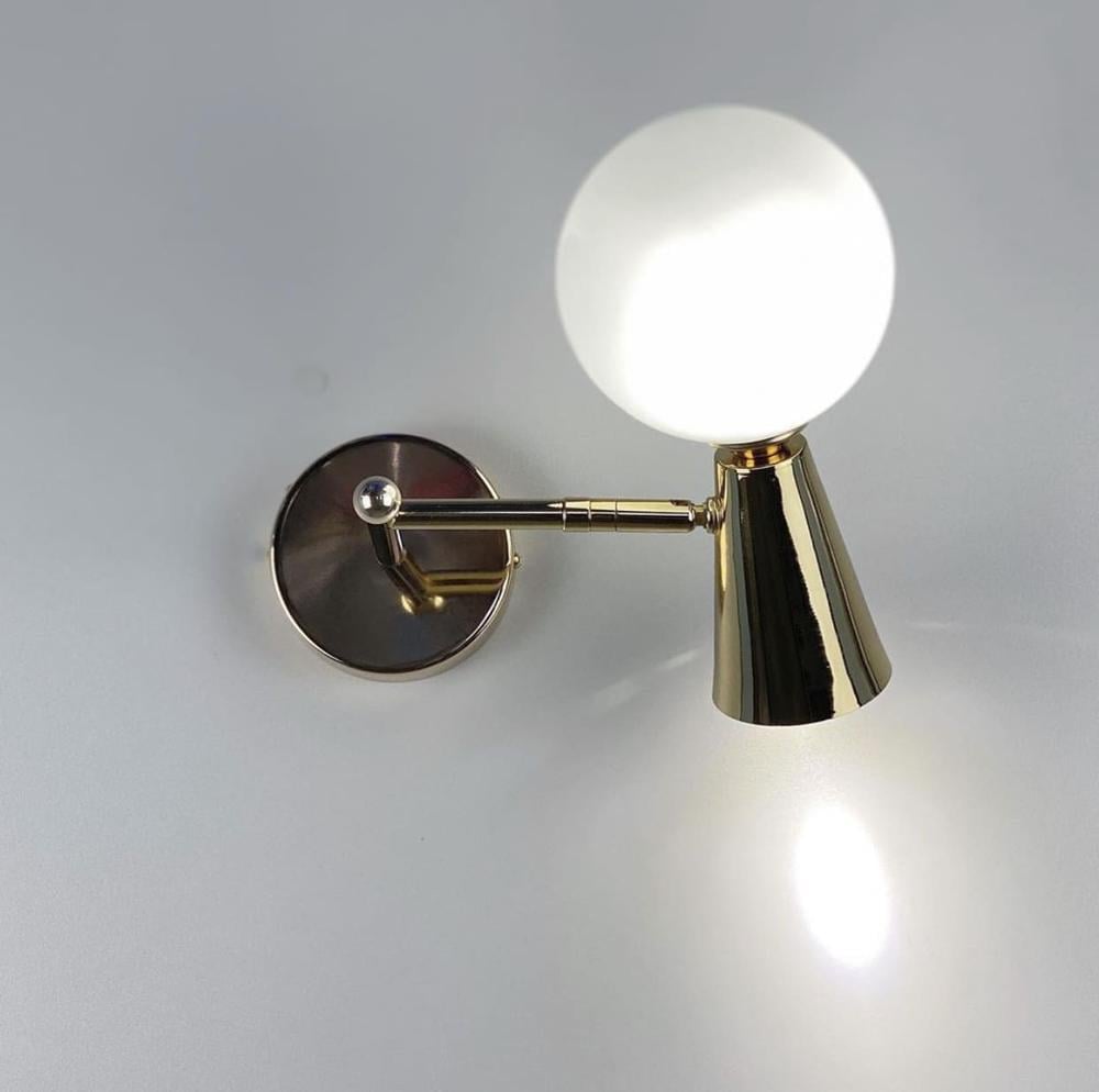 Бра Lighthouse LNF-17456/1/1W GD/WT 1 цоколь G9/1 цоколь GU10 с белым плафоном Золотой