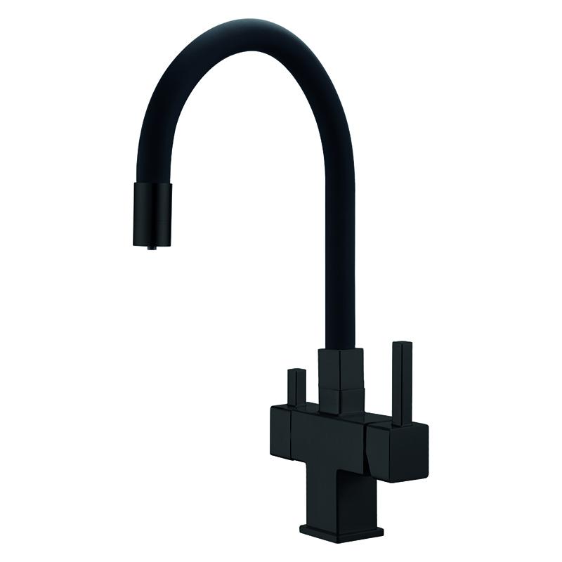 Змішувач для кухні KOER KB-72023-05 KR5009 на дві води Чорний (216888)