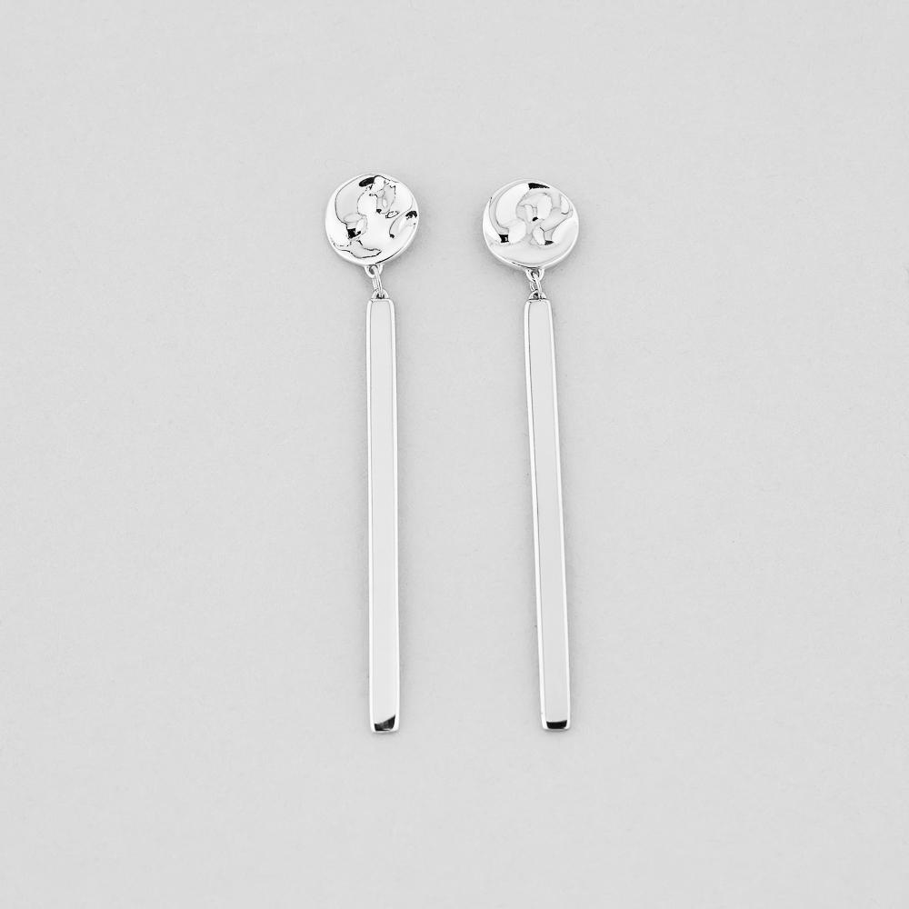 Серебряные серьги Minimal Величественный Днепр (9204)