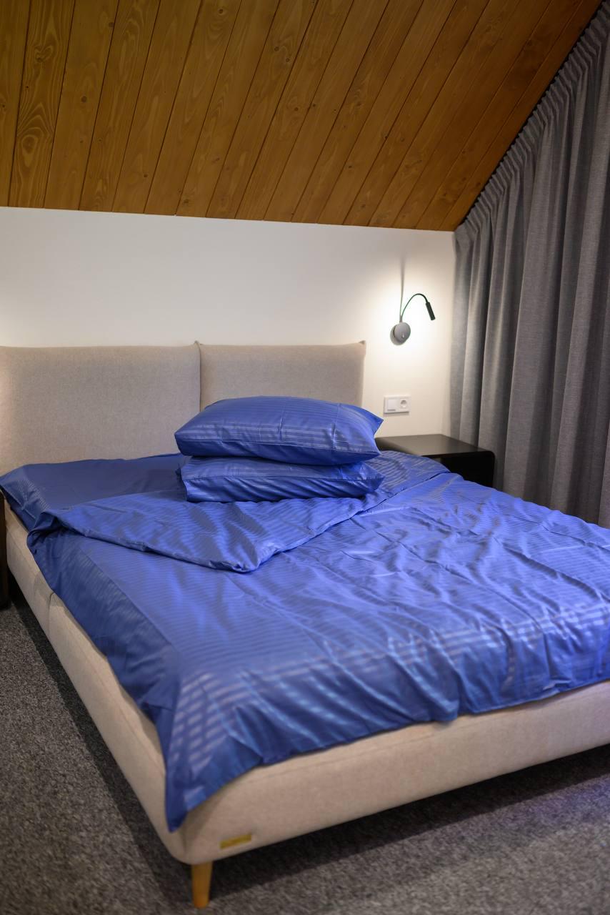 Комплект постельного белья Signorina Siena из страйп-сатина двуспальный 50х70 см/70х70 см Синий (0016D) - фото 3